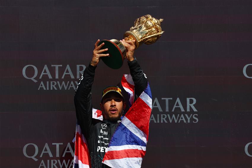 Lewis Hamilton with trophy